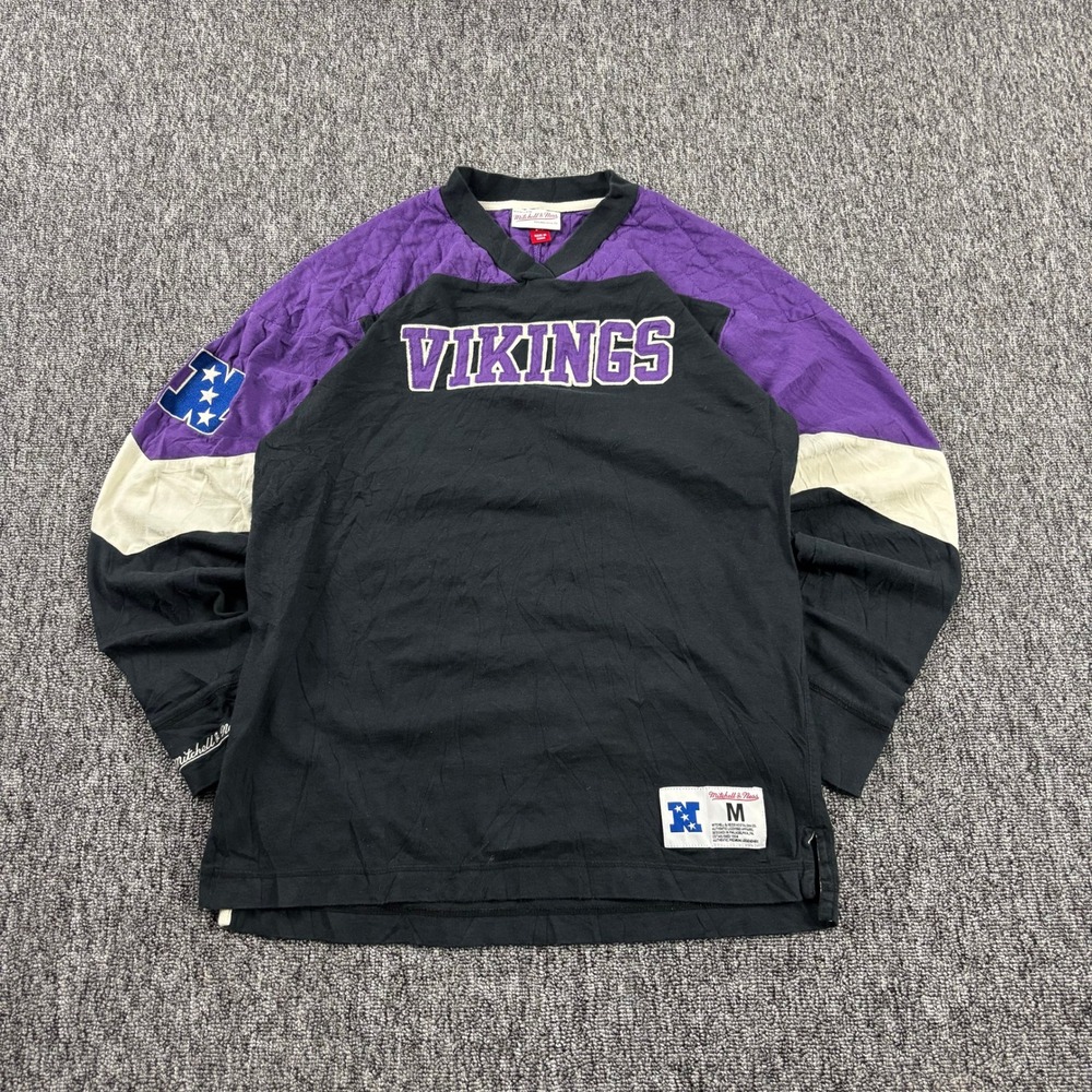 Mitchell & Ness Minnesota Vikings Retro Throwback Heavyweight Shirt Medium Black